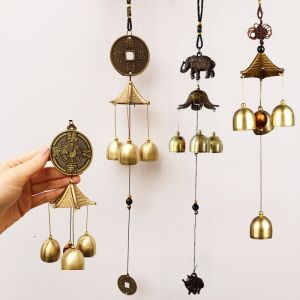 Bronze Metal Bells Wind Chime Lucky Tree Rural Copper Alloy Wind Chime Home Door Decoration Hanging Decoration