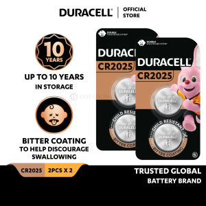 Duracell Specialty CR2025 Lithium Coin Battery 3V pack of 2 [Bundle of 2]