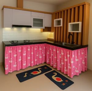 gorden kolong minimalis meja dapur 100x75cm gratis tali