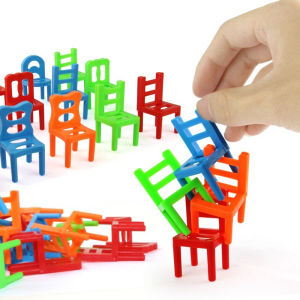 Stacking chair balance block toys family fun game 18pcs