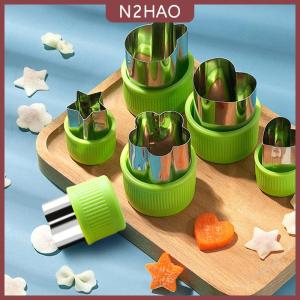 N2HAO  Rau trái cây cắt thép không gỉ hoa phim hoạt hình hình dạng khuôn bánh Biscuit cắt khuôn nhà bếp Cookie cutter công cụ