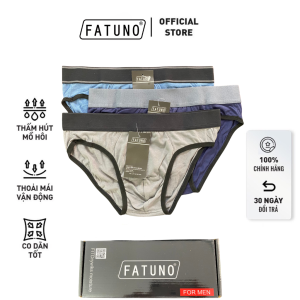 Hộp 3 quần sịp nam tam giác cotton cao cấp FATUNO co giãn và thoáng khí thấm hút tốt mặc cực thoải mái