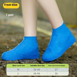 DEUKIO ถุงหุ้มรองเท้ายางถุงหุ้มรองเท้าที่คลุมรองเท้ากันน้ำกลางแจ้งหนากันลื่นทนทานต่อการฉีกขาดผู้ชายและผู้หญิงผู้ใหญ่รองเท้าบูทหน้าฝนกลางแจ้งรองเท้าบูทหน้าฝนแบบพกพา