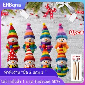 [COD] EHBqna KITCHEN จี้ตุ๊กตาหิมะสี2D รูปการ์ตูนไม้เครื่องประดับแบบแขวนต้นคริสต์มาสงานประดิษฐ์ตกแต่งบ้านงานเลี้ยงปีใหม่ของตกแต่งบรรยากาศ