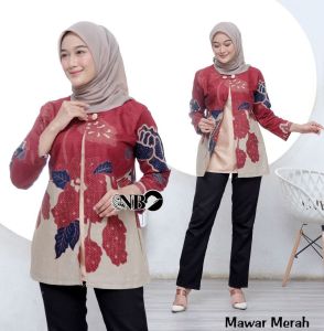 Kemeja wanita lengan panjang kekinian kemeja batik wanita blues wanita terbaru 2021 blues atasan wanita blues batik wanita terbaru COD