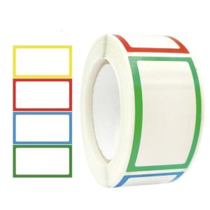 250Pcs Adhesive Label Sticker Colorful Border Name Sticker Date Label Clothing Label for School Office Conference