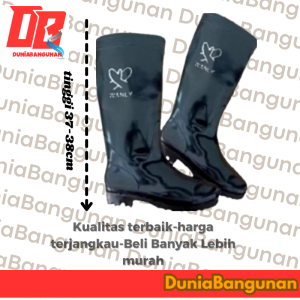Sepatu Boots Hitam Karet / Sepatu Boot Proyek / Safety Boot