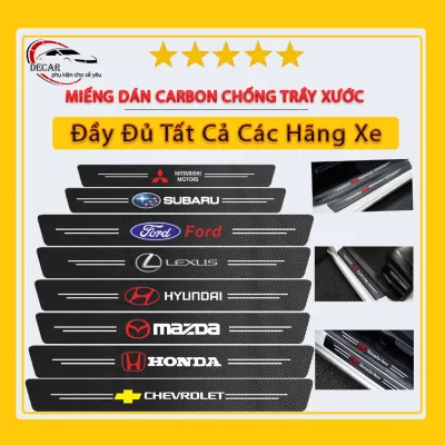 Miếng Bảo Vệ Carbon chống Trầy Xước Bậc Cửa Cốp Xe Ô Tô Mazda Hyundai Toyota Kia Kia New Ford Mitsubishi Peugeot