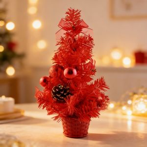 NEXTYOO Mini Cây thông Noel 5 màu 15cm Cây thông Noel nhân tạo. với bóng và nơ Đồ thủ công tự làm cho trẻ em.