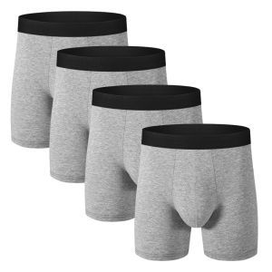 Mens Cotton Boxer Briefs Multipack 3D Contour Pouch Tagless Underwear No Curl Up