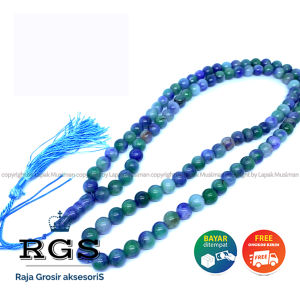 [Bayar di Tempat] Tasbih Batu Blue Saphire Afrika 99 Butir