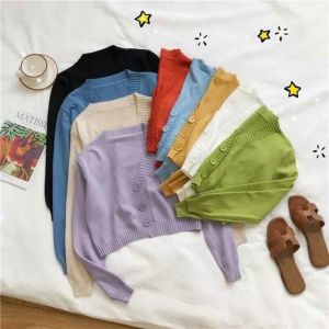 OUTFIT RAJUT Balero Crop Cardi Pendek Lengan Moti Balon Cocok Untuk Baju Atasan Atau Luaran