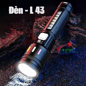 Đèn Pin Cầm Tay L43 Zoom Xa Gần Thiết Kế Nhựa ABS Có Màn LCD Báo Pin Với 5 Chế Độ Sáng Tiện Lợi