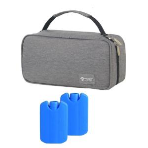 Leakproof Breastmilk Travel Carry Case with Ice Packs Storage Water Proofing Lining Oxford Fabric Nursing Bag for Outdoor