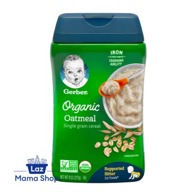 Gerber Organic Oatmeal Baby Cereal 227G - From 6 Months (Laz Mama Shop)