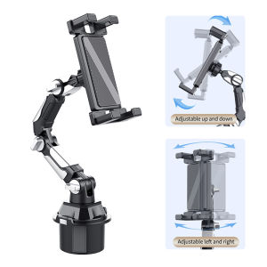 SEAMETAL Car Tablet Holder Heavy Duty 360° Rotation Adjustable Arm Universal Cup Base Cellphone Tablet Stand