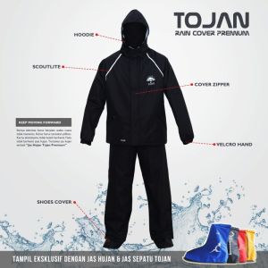 JAS HUJAN JACKET TOJAN BONUS JAS SEPATU LENGKAP