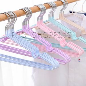 อย่างดี สีพาสเทล Set 5 ชิ้น ขนาด 40.4*19.4 ซม. ไม้แขวนเสื้อหุ้มซิลิโคน Silicone Coated Cloths Hanger 5pcs&10pcs for 1set