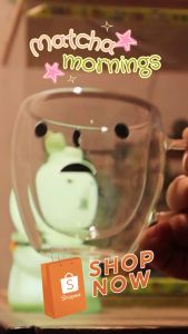 Smiski-Inspired Double Wall Glass Matcha Mug Cute Glass Cup 250ml ⭐