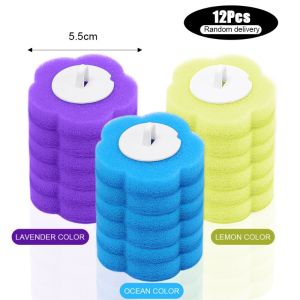 12Pcs Wall-Mounted Disposable Toilet Brush Long Handle Bathroom Cleaning Sponge Brush with Brush Head Disposable Toilet Brush Toilet Brush Cleaner for Sink Bathtub Drain