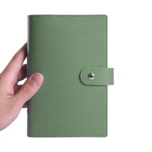 MMLUCK Da PU Bìa sổ ghi chép A5/A6 Có thể đổ đầy lại Màu macaroon Bìa Sổ kế hoạch lịch trình Nhật Ký Văn phòng phẩm Với vòng lặp bút Vỏ máy tính xách tay lá rời Viết