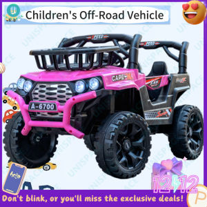 UNISPACE Children Electric Car for kids Jeep Off-road 4 wheel Rechargeable remote control toy car childrens ride-on car 1-6 Years Boy and Girl