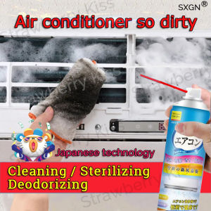 ⭐No Dismantling and Washing⭐ Purification and Disinfection Antibacterial and Deodorization! Unclog Air Conditioner Cleaner Spray Coil Cleaner Foam Evaporator Cleaner Spray for Car Aircon Cleaning Agent Air Conditioner Condenser Window Type