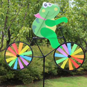 SPUNO On Bike Animal Lawn Yard Ornaments DIY Wind Spinner Windmill Garden Decor Kids Toy