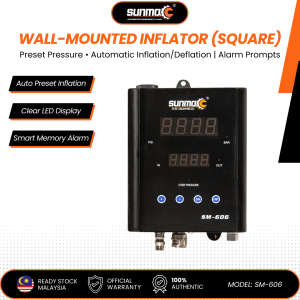 SUNMO SM606 Wall Mounted Tire Inflator Square Automatic Preset Digital Air Pump Workshop Tool