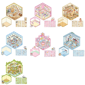 3D Scene Sticker Cartoon Scenery Sticker Miniature Simulated Cabin Scene Sticker for Scrapbooking Journal Planner Album