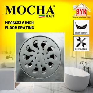 SYK Mocha MFG6633 201 Stainless Steel Bathroom Floor Trap Cover 6 Inch Floor Drain Hole Cover Floor Granting Water Drain