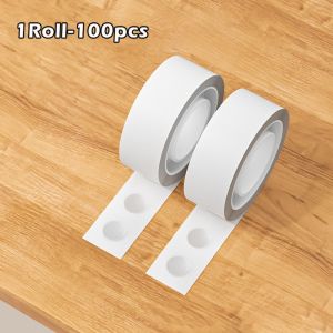NOBLELYN 100pcs/Roll Transparent Dots Glue Tape Removable Easy to Clean Silicone Adhesive Dots Double Sided Adhesive Tape DIY Scrapbooking