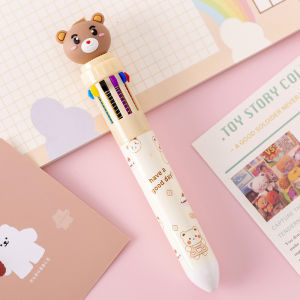 10-color cute quick-drying press signature pen ballpoint pen office supplies 0.5mm Refill Rods Washable Handle ballpoint pen