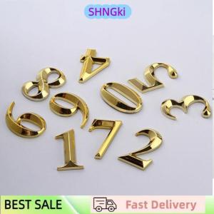 SHNGki 1pc Height 5cm Golden Home Sticker Address Door Label Gold Modern House Number