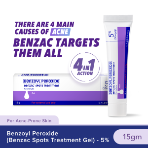 Benzac Benzoyl Peroxide Spot Treatment Gel 5% 15g | Anti-Acne Pimple Cream | Kills 94% of Acne-Causing Bacteria | Reduces Inflammation Blackheads & Whiteheads