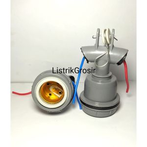 Fitting Fiting WD Kap Hijau Besi Keramik Kap Ijo Wd E27 Lampu Jalan