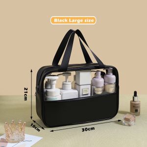 PVC Upgraded Thicker Waterproof Travel Wash Bag Portable Transparent Make up Bag