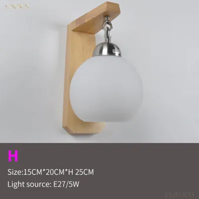 Đèn Led tường trong nhà Đèn tường đèn Cạnh Giường hiện đại Bắc Âu Đèn tường trang trí phòng ngủ bằng gỗ cứng