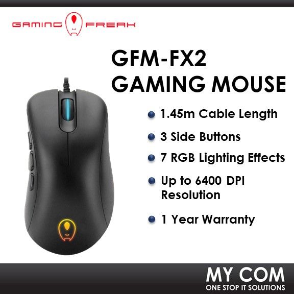 Gaming Freak FX2 6400 DPI 7 RGB LED Gaming Mouse With Sniper Button