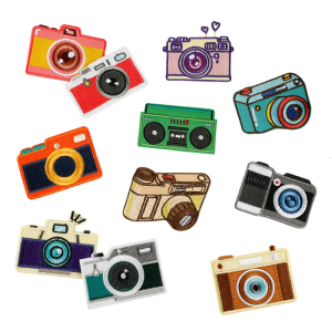 11 Pcs Colorful Sewing Patches Iron on Embroidered Patches Cartoon Camera Sew On Appliques Patches for Clothes Hat