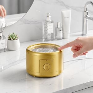 SPDD 50KHZ Ultrasonic Braces Cleaning Machine USB Rechargeable Multi-function Denture Cleaner Machine Portable High Frequen Ultrasonic Cleaner Invisible Retainer Denture Machine Jewelry