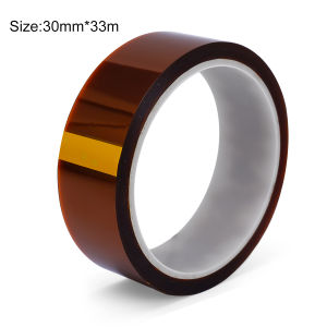 👍เทปยาว33เมตรนิ้วสีทองทนอุณหภูมิสูงเทป Polyimide ป้องกันไฟฟ้าสถิตย์แผงวงจรเทปฉนวนแบตเตอรี่ลิเธียม