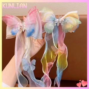 [KUNLIAN] Childrens Hair Accessories Bows Ribbons Braided Hairpins Headdresses Summer Girls Princess Hairpins
