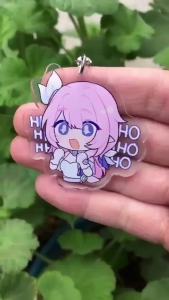 10 Styles Anime Elysia Acrylic Keychain Game Kiana Kaslana Raiden Zaychik Theresa Murata Cosplay Figures Key Ring Birthday Gifts