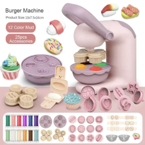 DIY Color Mud Noodle Machine Play Dough Sets Pretend Toy Simulation Kitchen Ice Cream Machine Set Plasticine Clay Gift