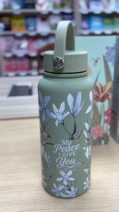 【2 Designs】1L Christian Water Bottle with Handle Bible Verse Scripture Tumbler Christian Gift