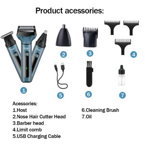Kemei KM-2808 3 in1 Rechargeable Electric Shaver Beard Facial Hair Trimmer Razor Head Shaving Machine Shaver For mens