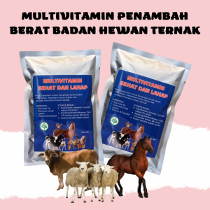 JAMU MULTIVITAMIN MENAMBAH BERAT BADAN NAFSU MAKAN HEWAN TERNAK KUDA KERBAU KAMBING SAPI DOMBA