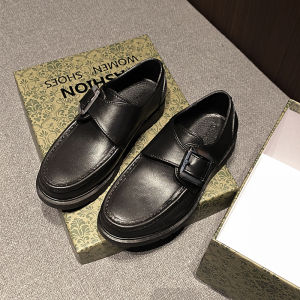 Kids porshed rubber black school shoes buckle shoes for boy AB003#