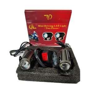 Mini Driving Light High and Low Yellow / White LED Aniti Fog For Cars / Motorcycle Korean Led Chip with Free Domino Switch